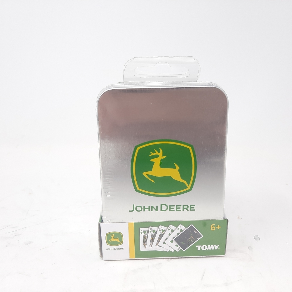 John Deere playing cards in tin